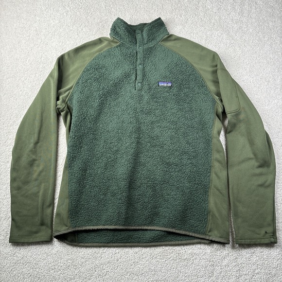 Vintage Patagonia Los Lobos Snap-T Pullover Men's Large Fleece 25410 Green READ